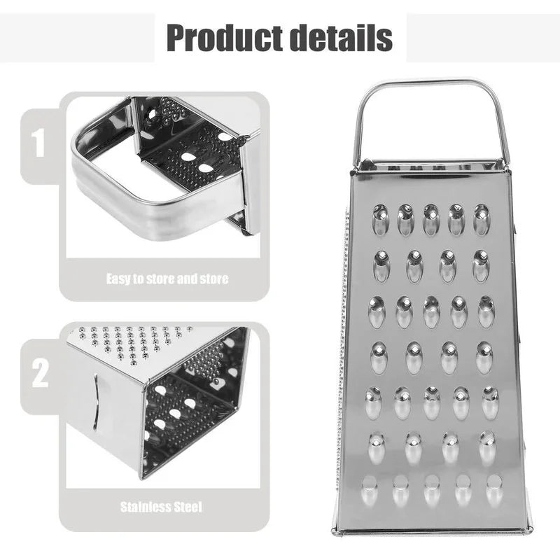 Stainless Steel Four Sided Box Grater Shredder For Vegetables And Cheese