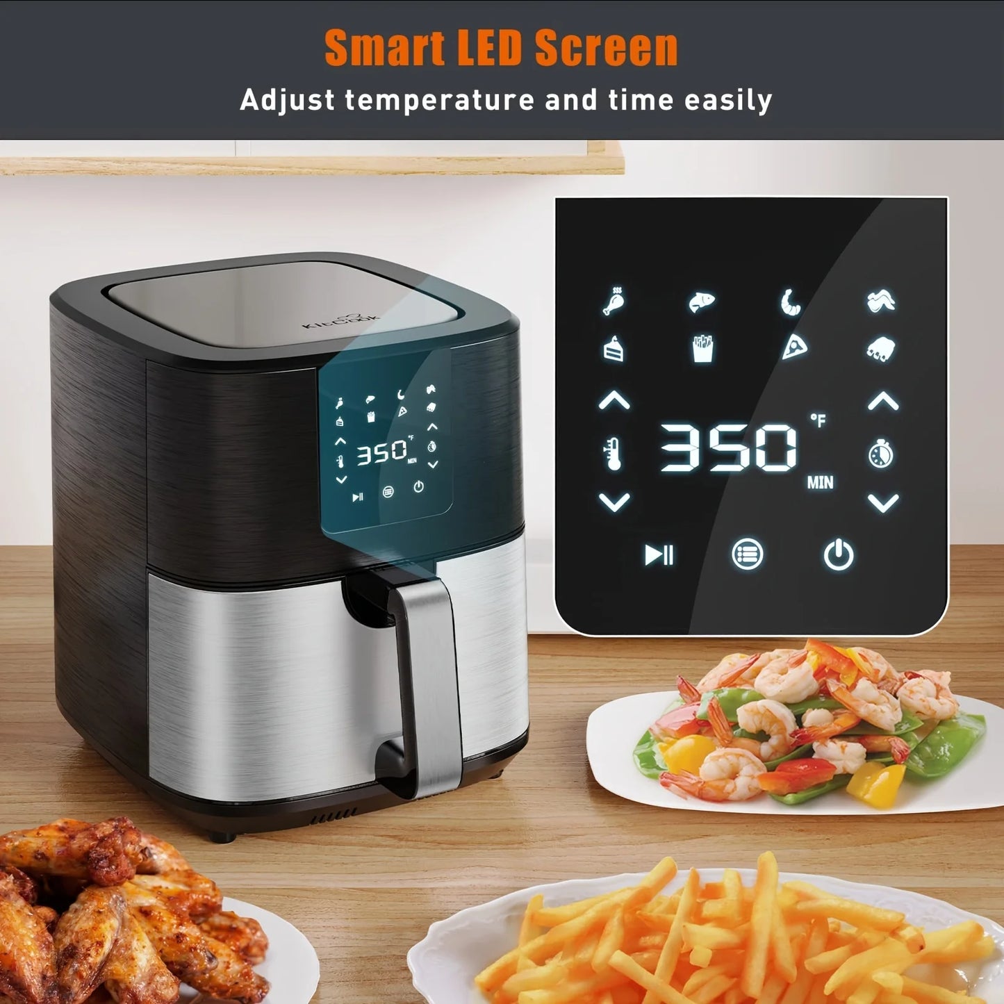 KitCook Air Fryer 1500W With Digital Touch Screen Presets