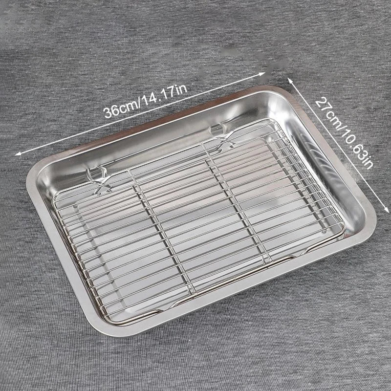 Stainless Steel Baking Tray With Removable Cooling Rack Nonstick