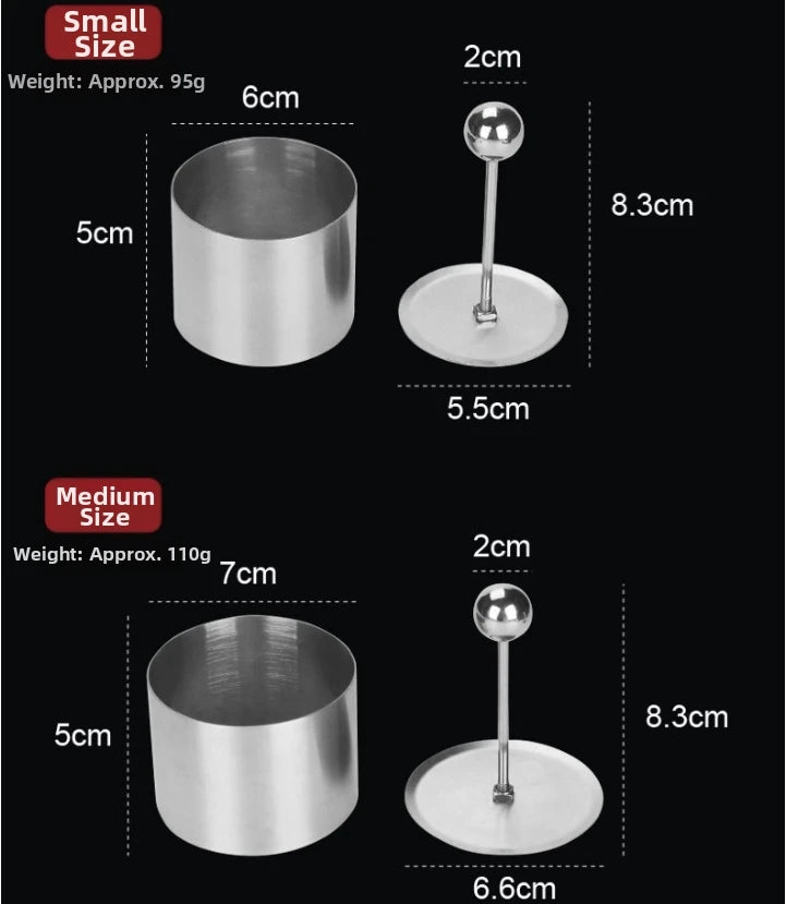 Round Stainless Steel Rice Ball Mold With Pusher Sushi Maker