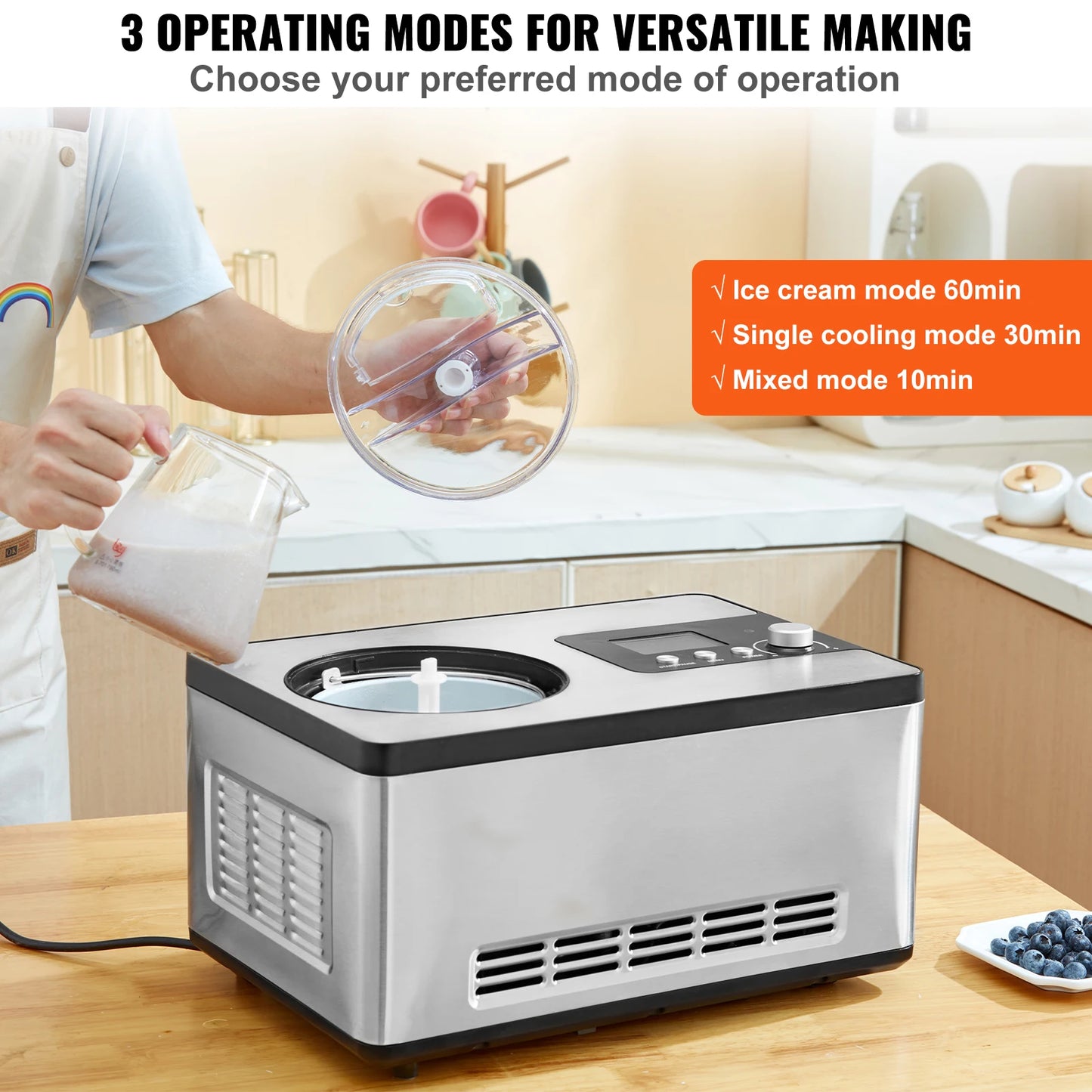Automatic Ice Cream Maker With Built In Compressor