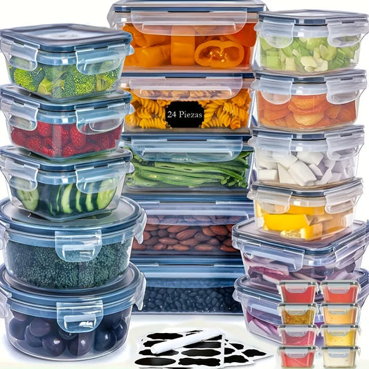 24 Pack BPA Free Airtight Food Storage Containers With Lids