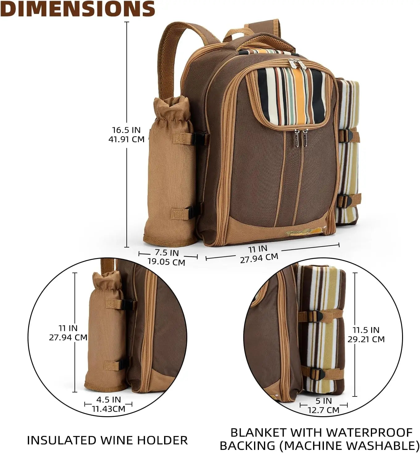 YTYIN Picnic Backpack For 4 With Cooler Compartment