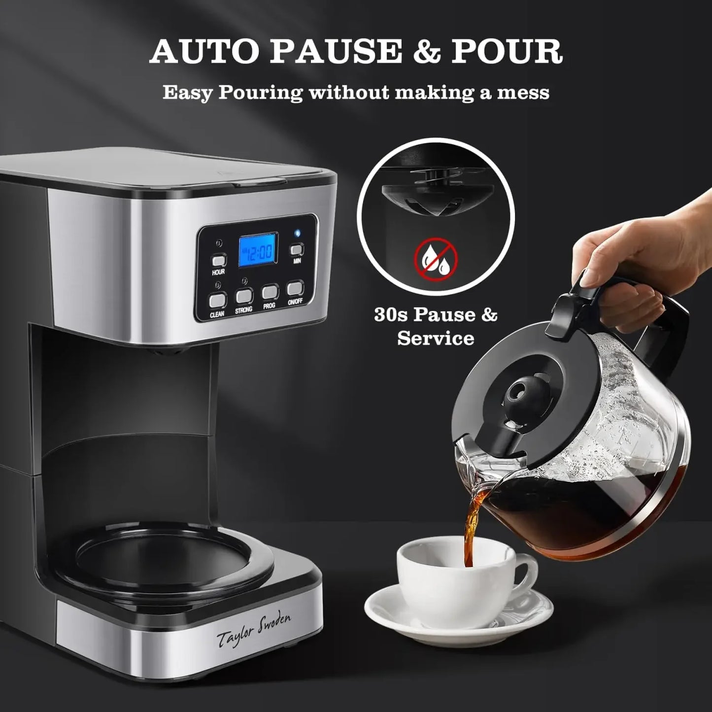 Iosn Programmable Coffee Maker With Pause And Serve