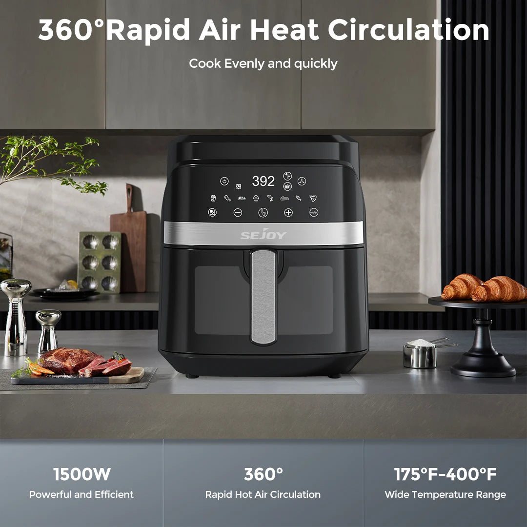 Sejoy 8-In-1 Air Fryer With Ceramic Coating And Precise Heating