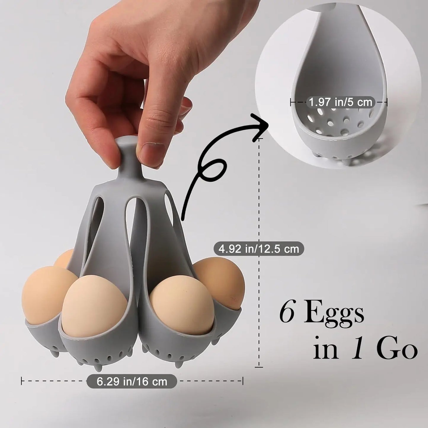 Silicone Egg Boiler Rack Six Holder Kitchen Gadget Dishwasher Safe