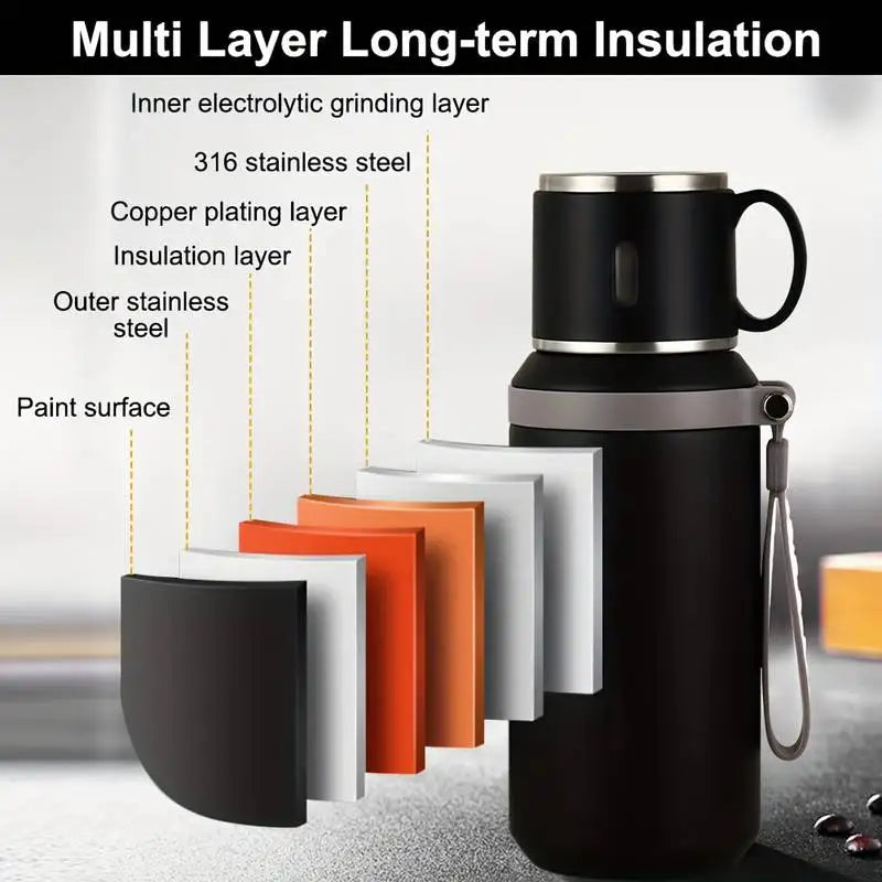 Stainless Steel Travel Mug Leak-Proof Thermos For Coffee And Tea