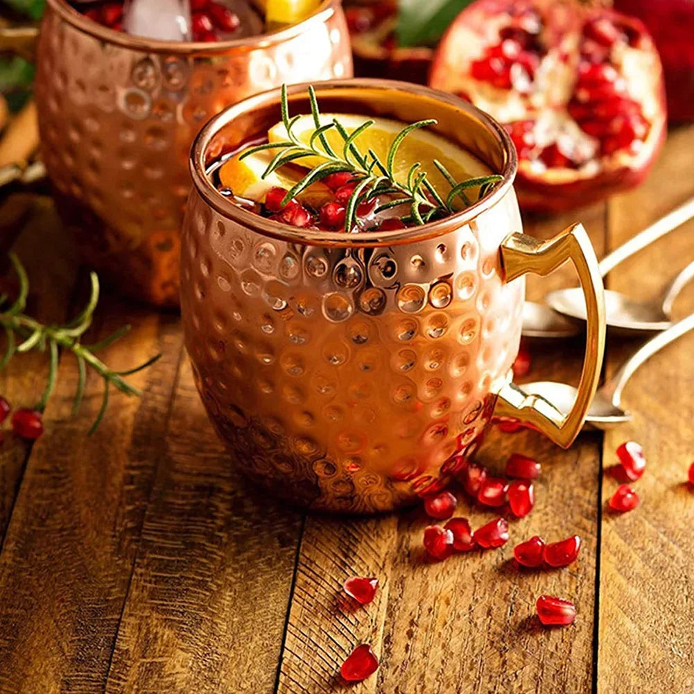 Alloet Moscow Mule Mugs Stainless Steel Copper Plated