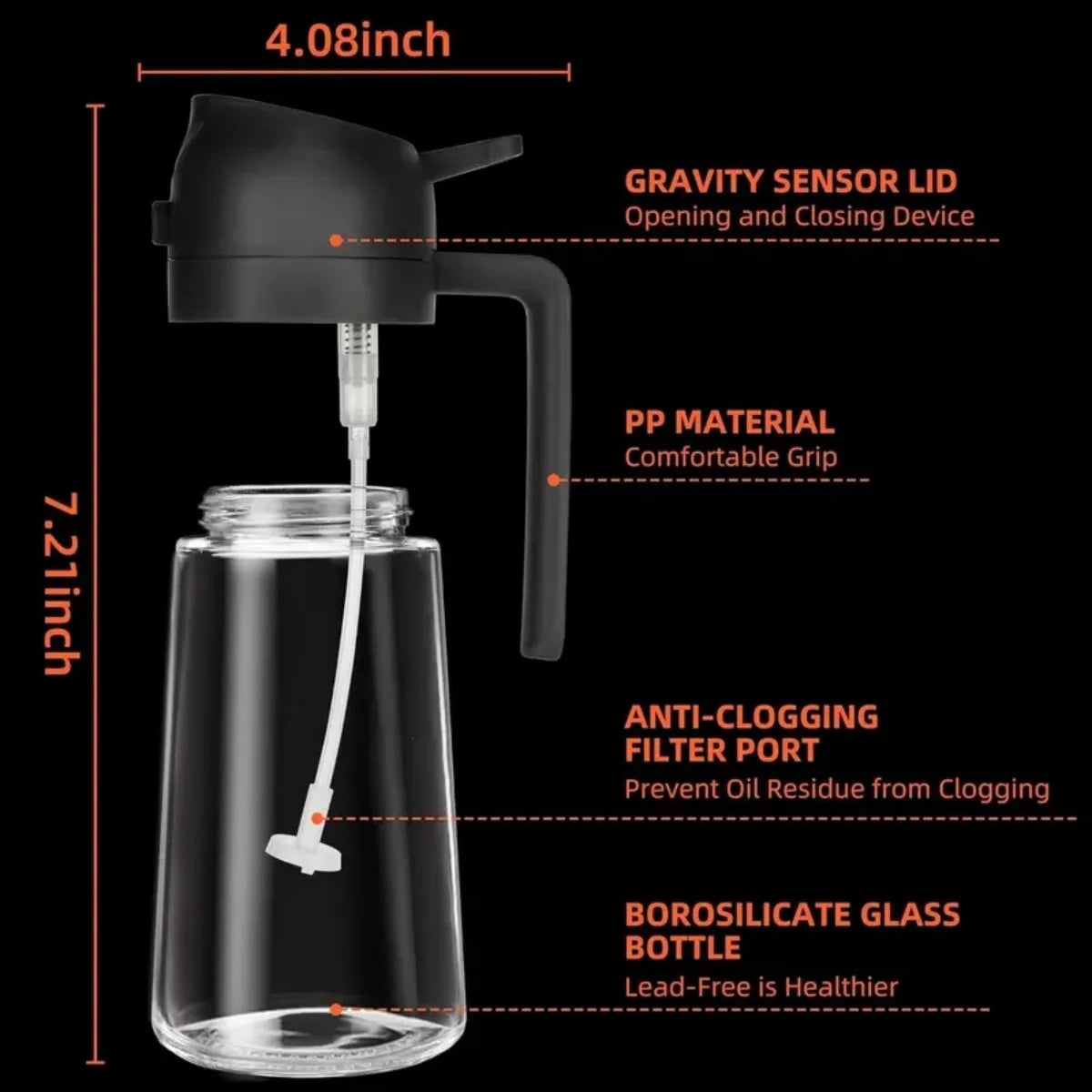2 In 1 Glass Oil Sprayer Dispenser For Kitchen Grilling