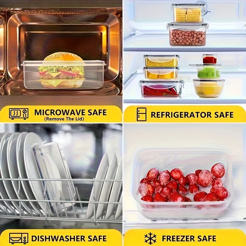 Clear Kitchen Storage Container Set With Lids And Chalkboard Labels