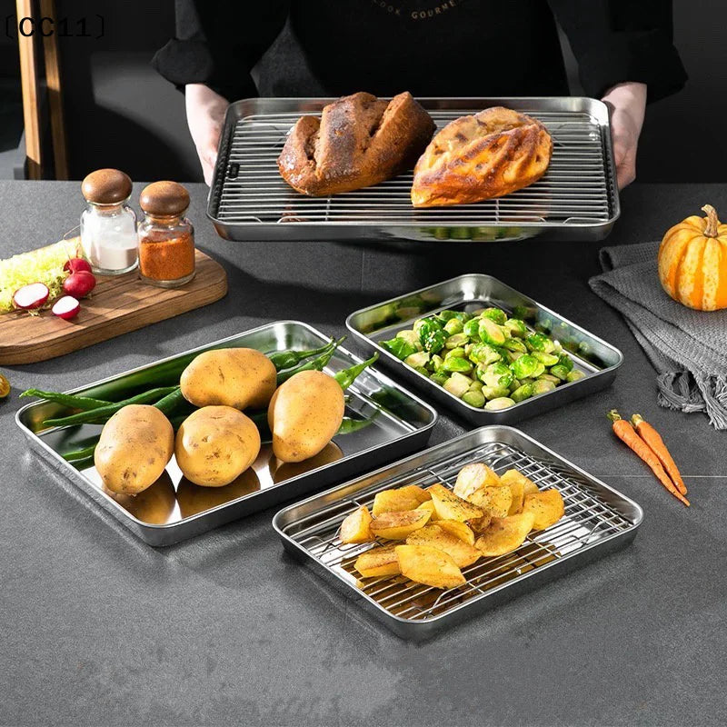 Stainless Steel Baking Tray With Removable Cooling Rack Nonstick