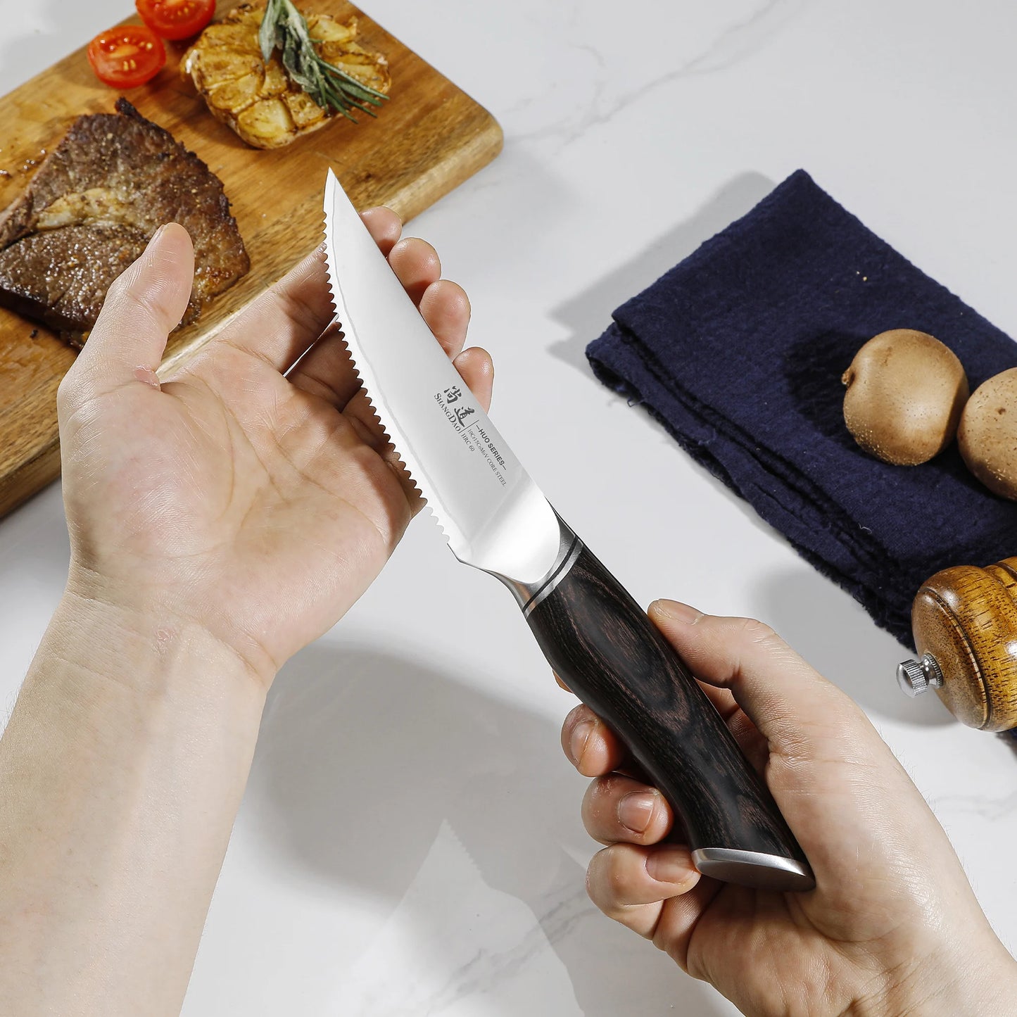Shangdao 6-Piece Steak Knife Set With High Carbon Steel
