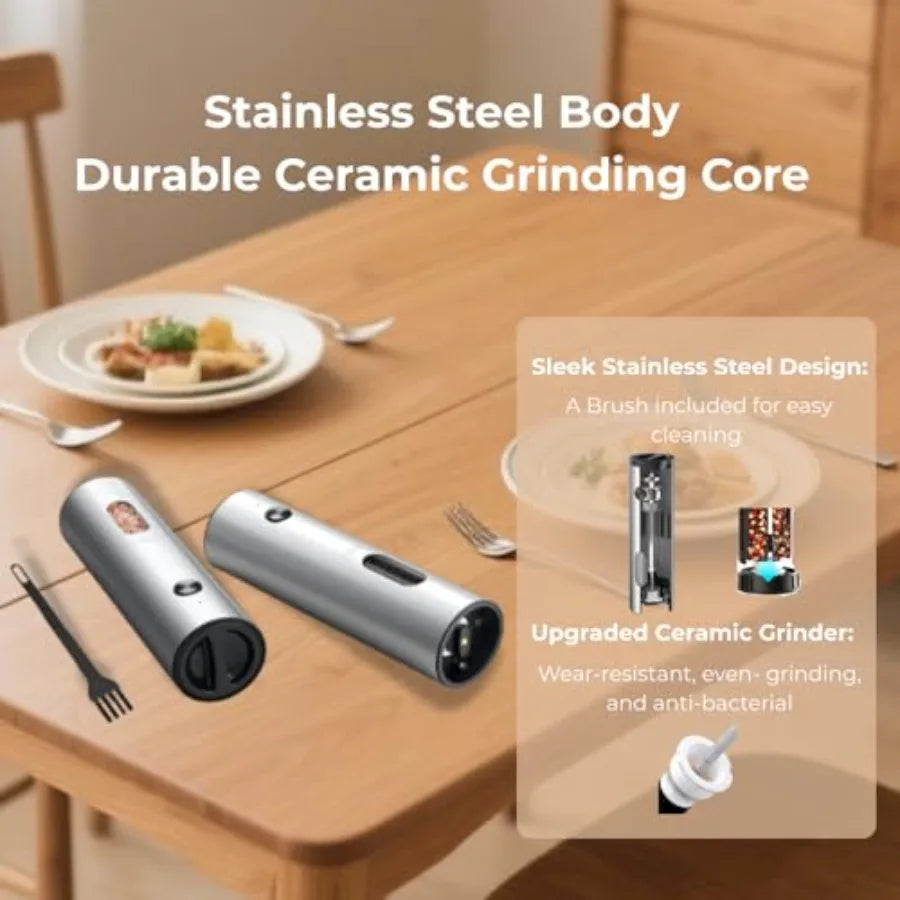Electric Salt And Pepper Grinder Set Rechargeable Base