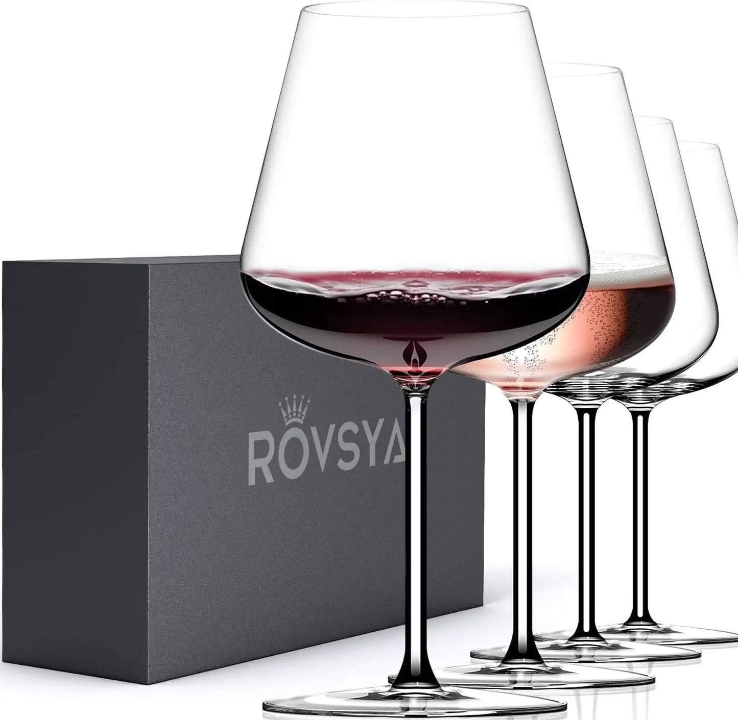 Hand Blown Crystal Wine Glasses Set Of 4