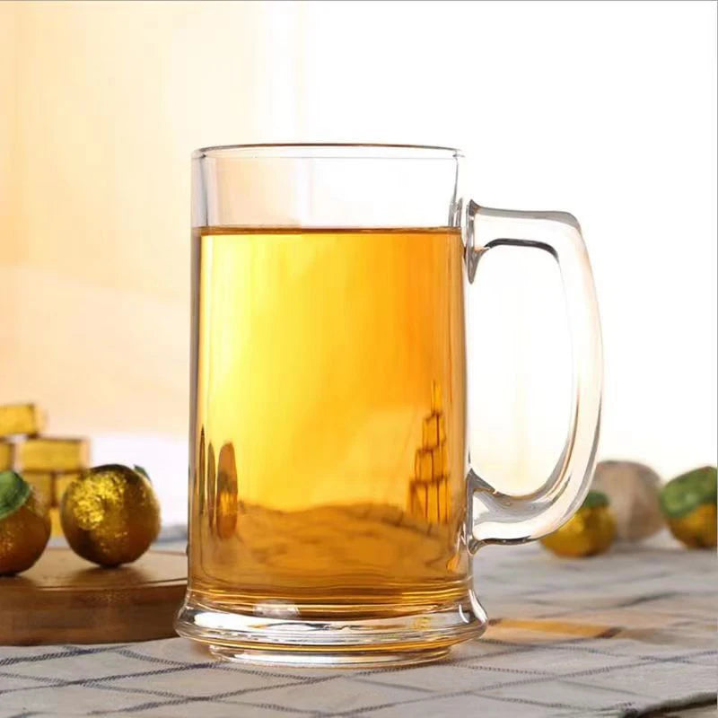 Glass Beer Steins With Handle For Parties And Everyday Use
