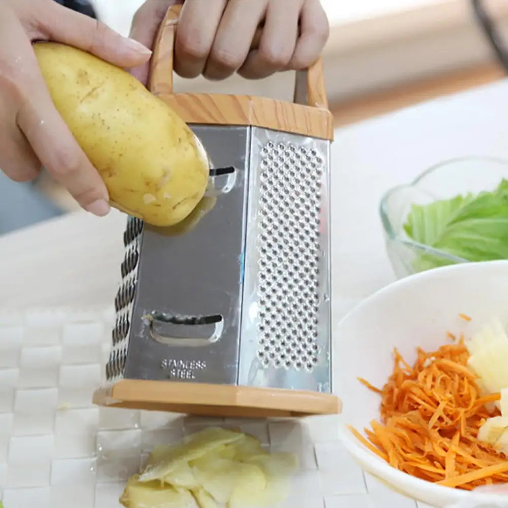 Six-Sided Stainless Steel Box Grater With Slicer And Shredder