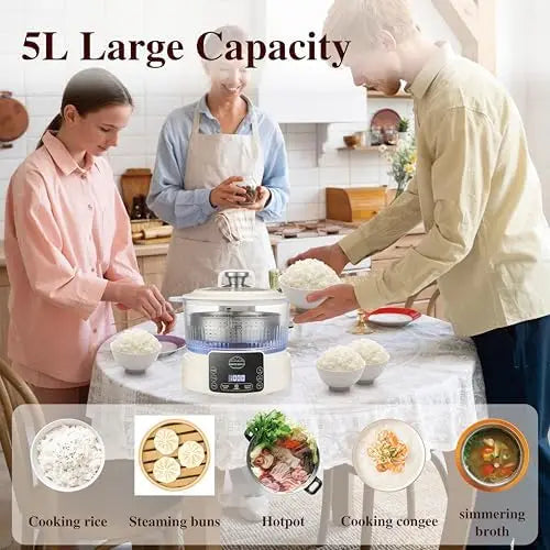 XMSJ Low Carb Rice Cooker With Smart Timer Keep Warm