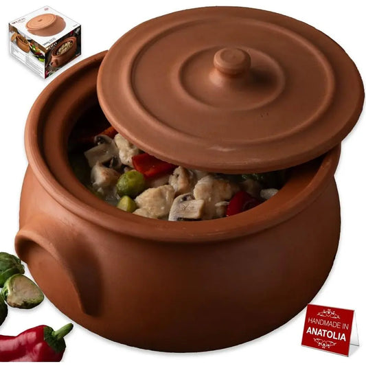 Suphan Handmade Clay Cooking Pot With Lid Terracotta Cazuela