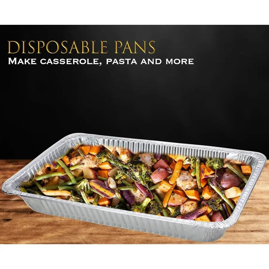 Disposable Heavy-Duty Aluminum Roasting Pans With Lids