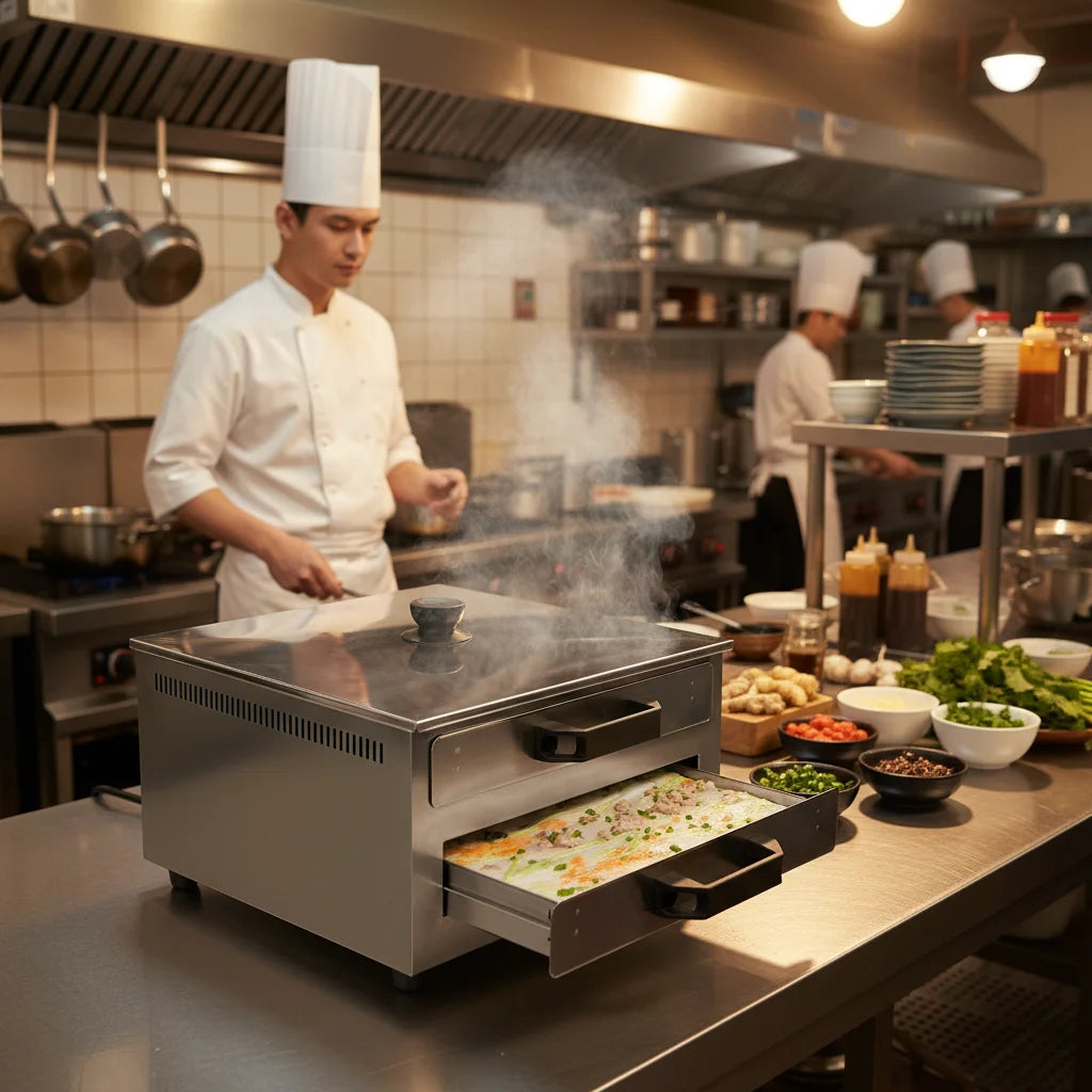 304 Stainless Steel Cookware Steamer For Cantonese Rice Noodle Rolls