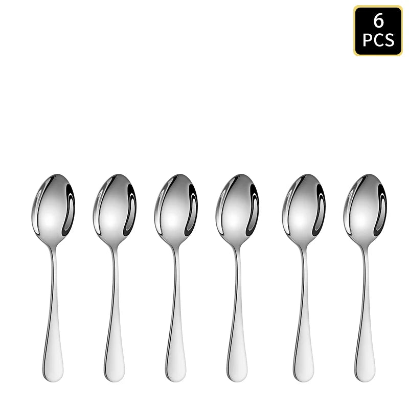 Stainless Steel Cutlery Set With Round Handles For Family Dinners