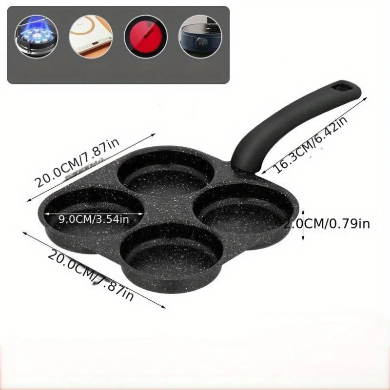 Medical Stone Four Hole Omelette Pan Nonstick Flat Bottom Frying Pan