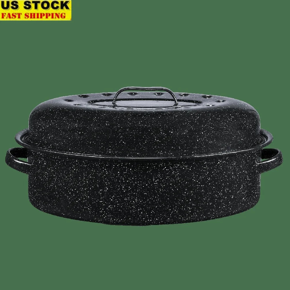 Nonstick Covered Oval Roaster Heavy Duty Dishwasher Safe Cookware