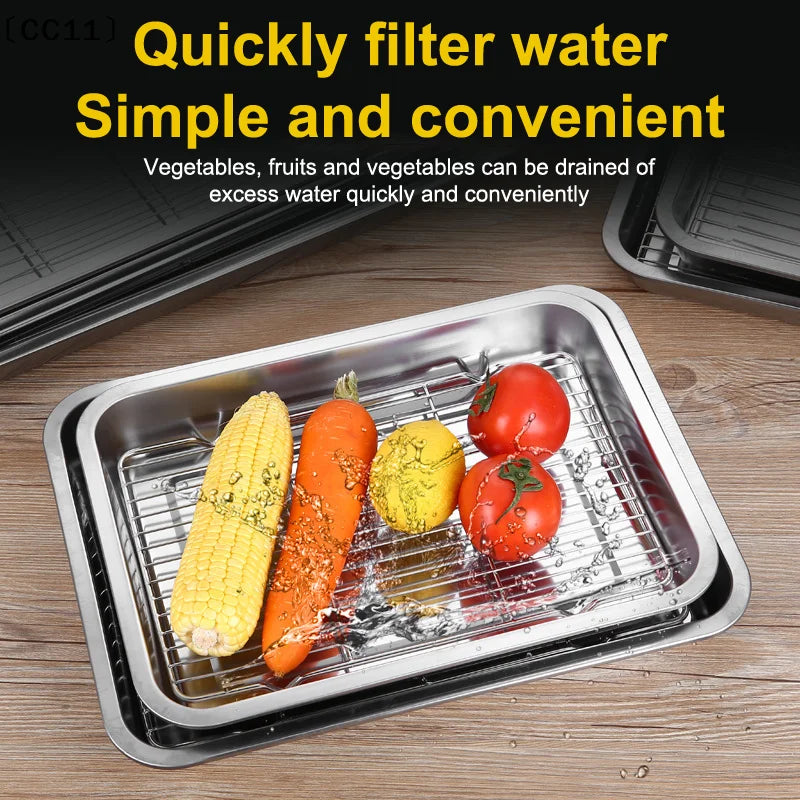 Stainless Steel Baking Tray With Removable Cooling Rack Nonstick