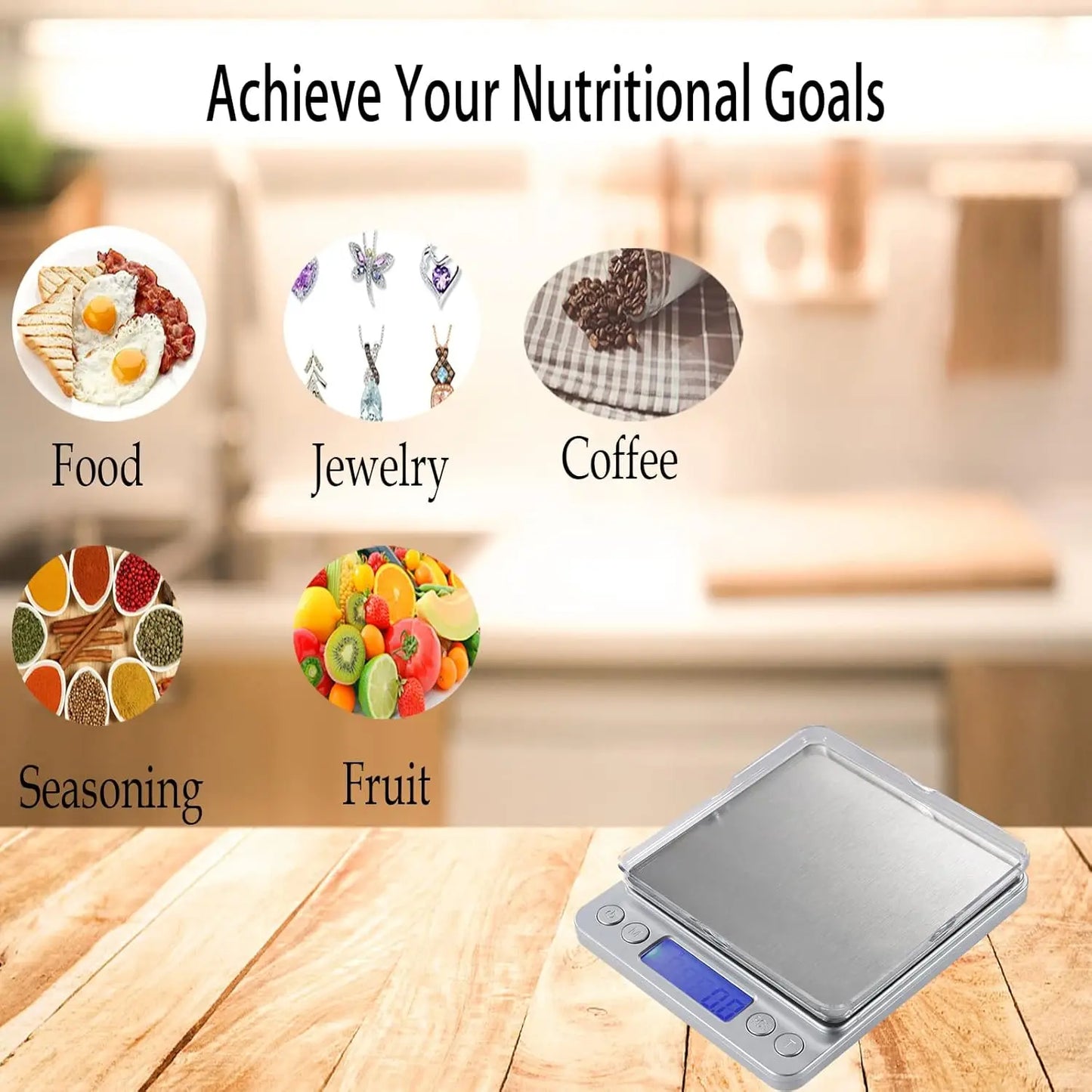 Digital Kitchen Scale 3000g 0.1g With 2 Trays Auto Off