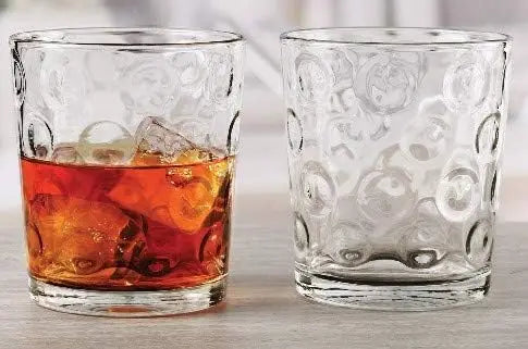 Circles Heavy Base Whiskey Glasses Set For Bar And Entertaining