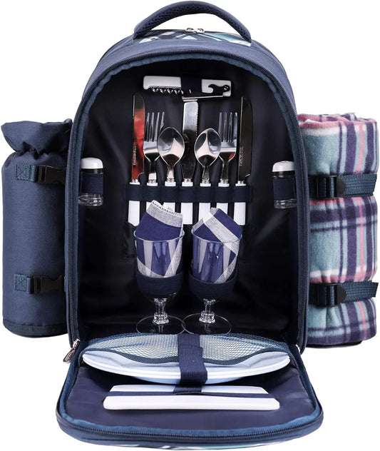 YTYIN Picnic Backpack for Two With Cooler and Bottle Holder