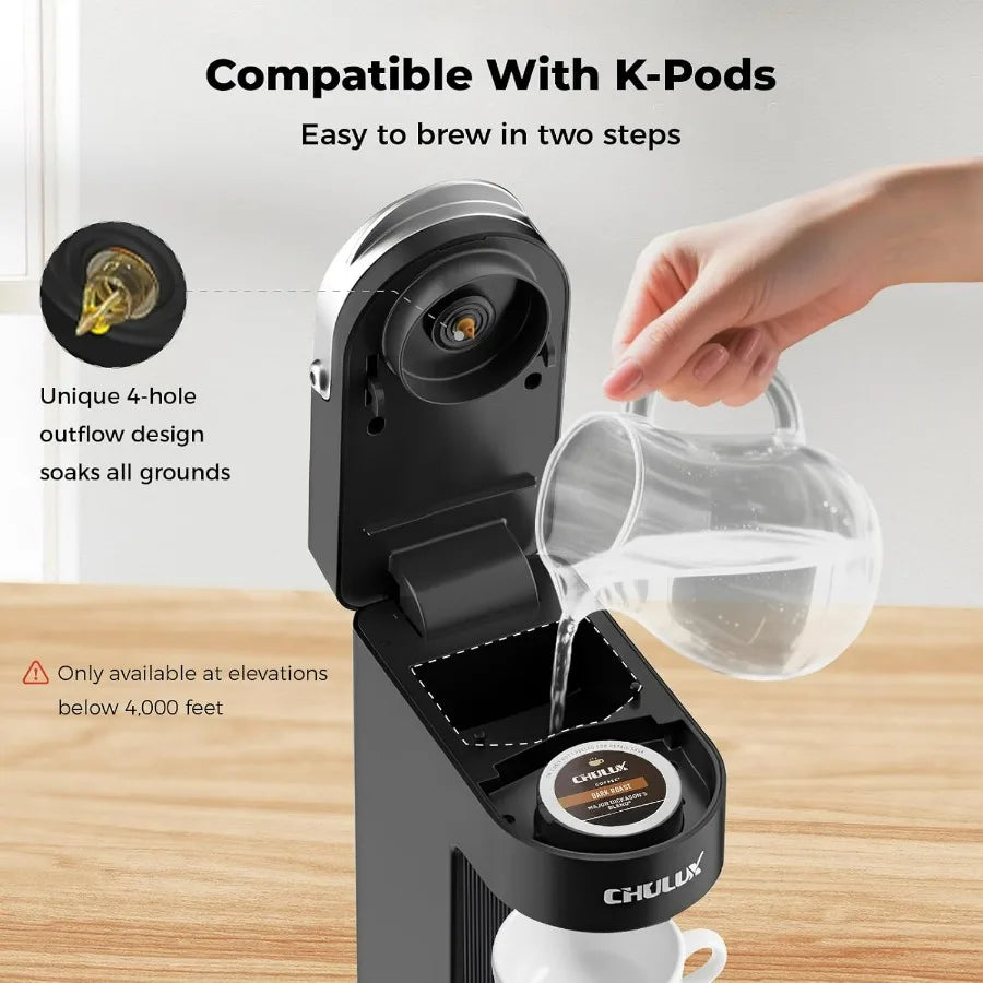 SHXI Slim Single Serve Coffee Maker for K-Pods 6-12oz Brew
