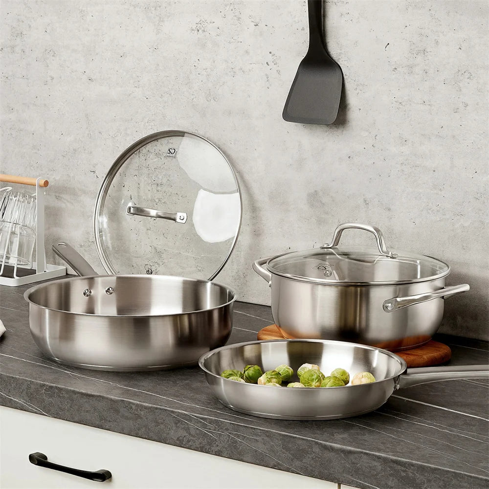 KOCH SYSTEME CS Stainless Steel Pots And Pans Set Induction Compatible