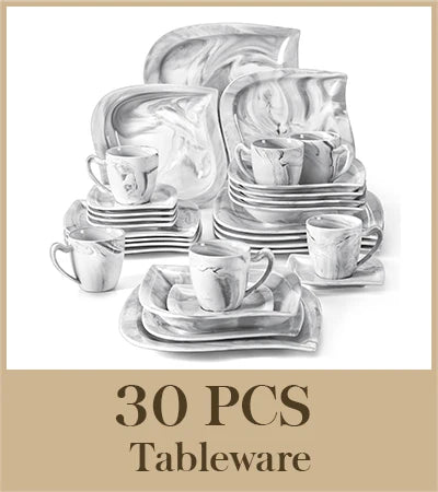 MALACASA Porcelain Dinner Set 30 Or 60 Piece Cups Saucers