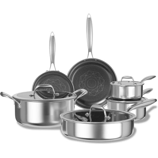 YTYIN Nonstick Pots and Pans Set Stainless Steel