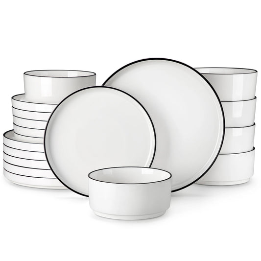 MALACASA Ceramic Dinnerware Set For Everyday Use Dishwasher Safe