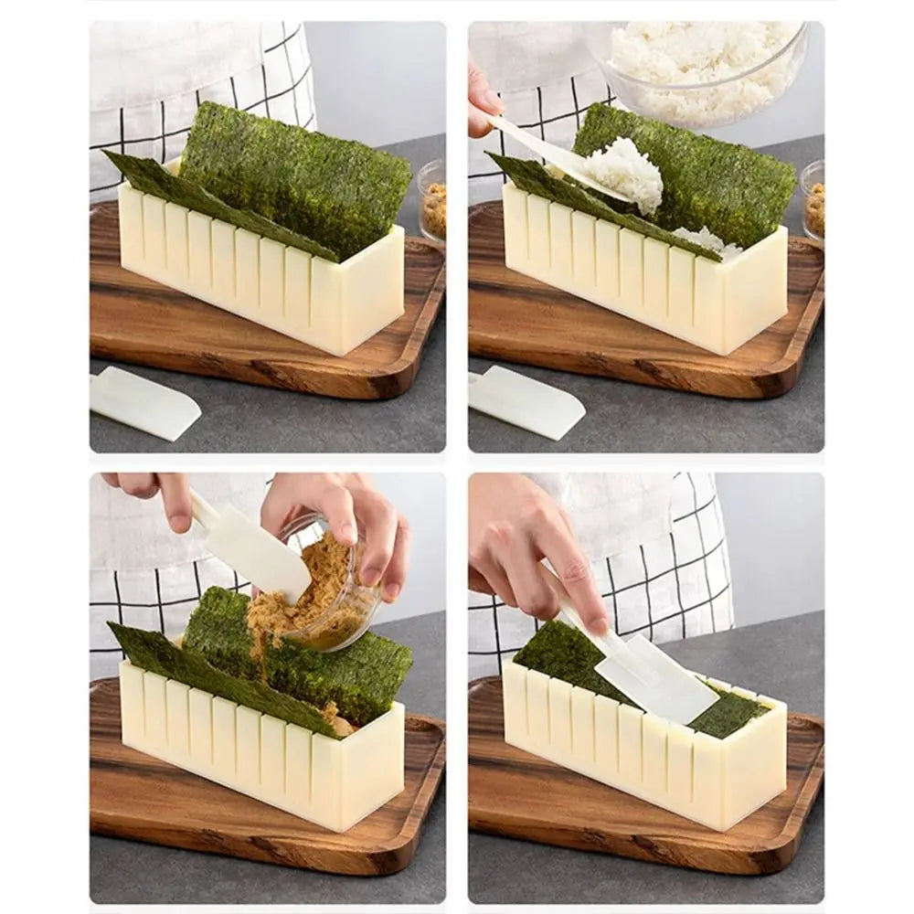 Plastic Sushi Maker Kit Kimbap Mold Round Square Heart Shaped