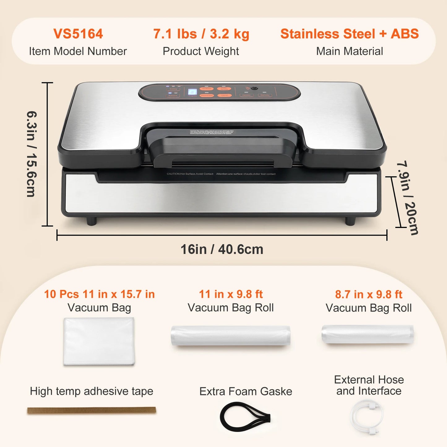 SucceBuy 90KPa Vacuum Sealer For Food Packaging With Bags