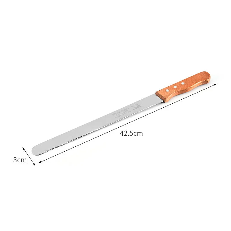 Serrated Bread Knife Stainless Steel Loaf Slicer For Cakes