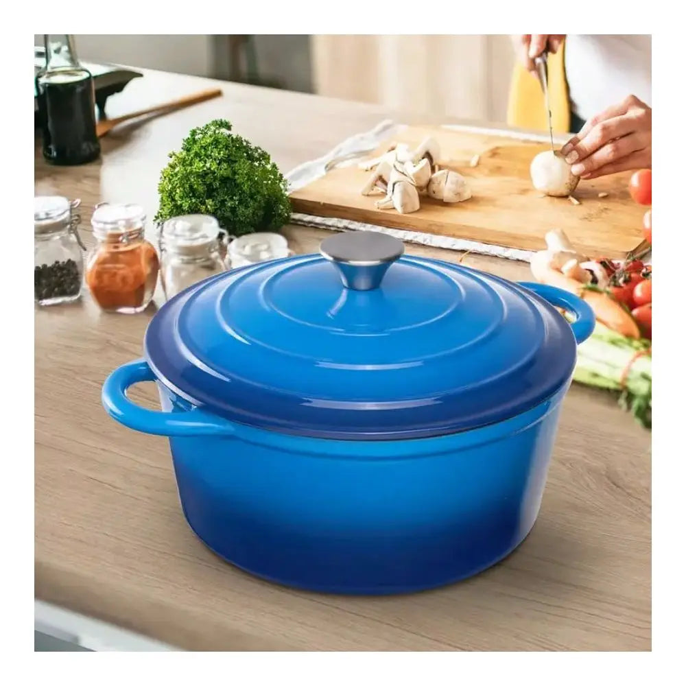 Cast Iron Dutch Oven Pot With Lid Stews Braising Roasting