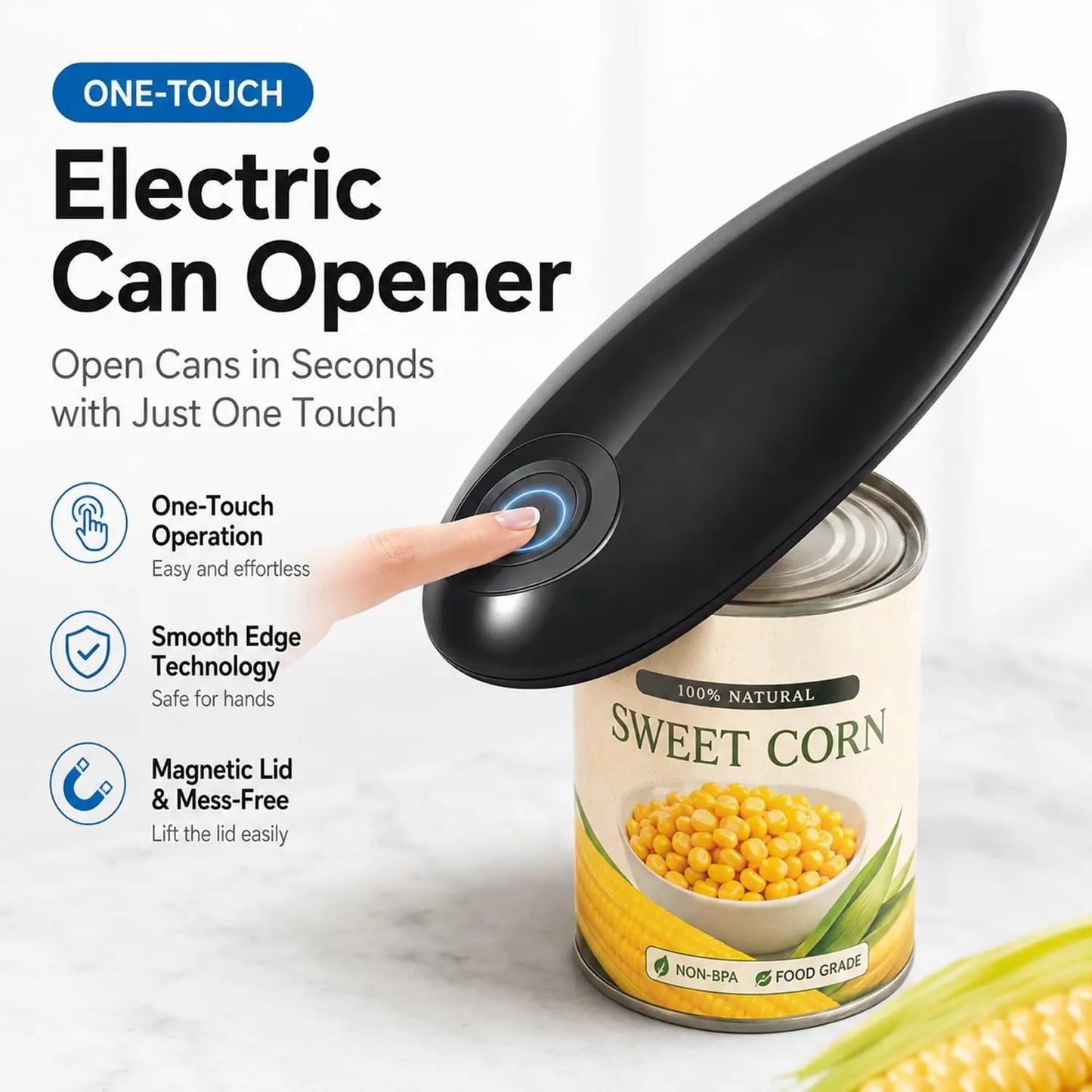 One Touch Automatic Battery Operated Can Opener For Seniors