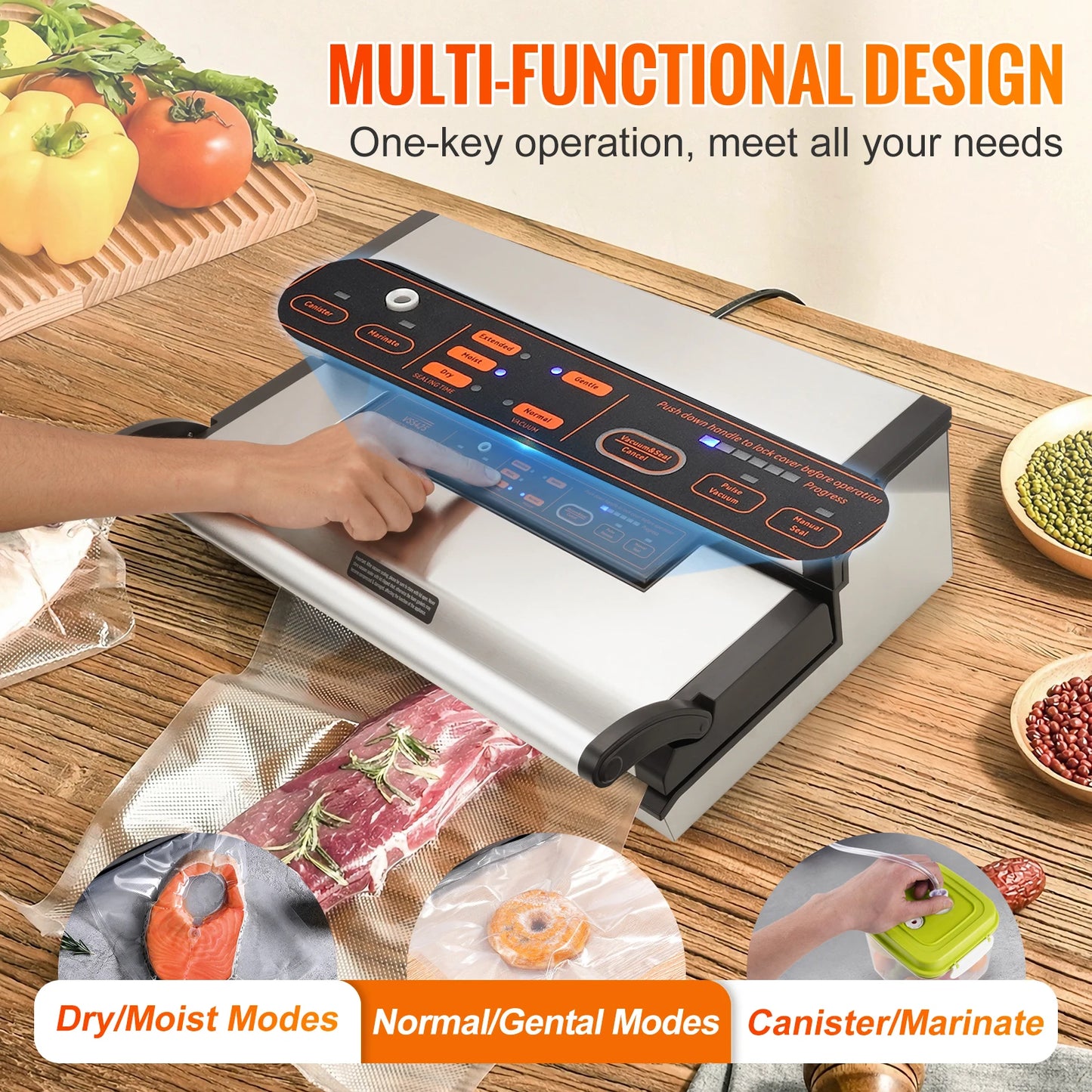SucceBuy Commercial Vacuum Sealer Machine With Bag Roll Cutter