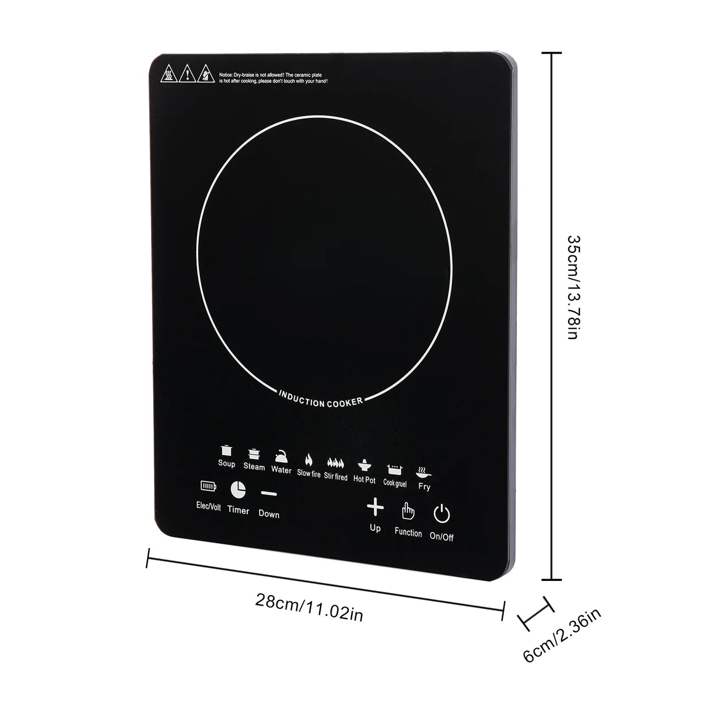 Electric Induction Cooktop 750W Portable With Touch Panel And Timer