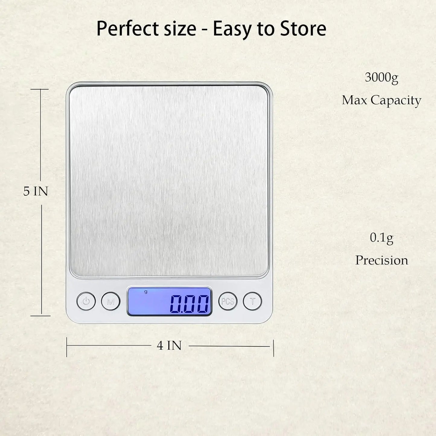 Digital Kitchen Scale 3000g 0.1g With 2 Trays Auto Off