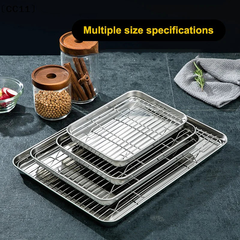 Stainless Steel Baking Tray With Removable Cooling Rack Nonstick