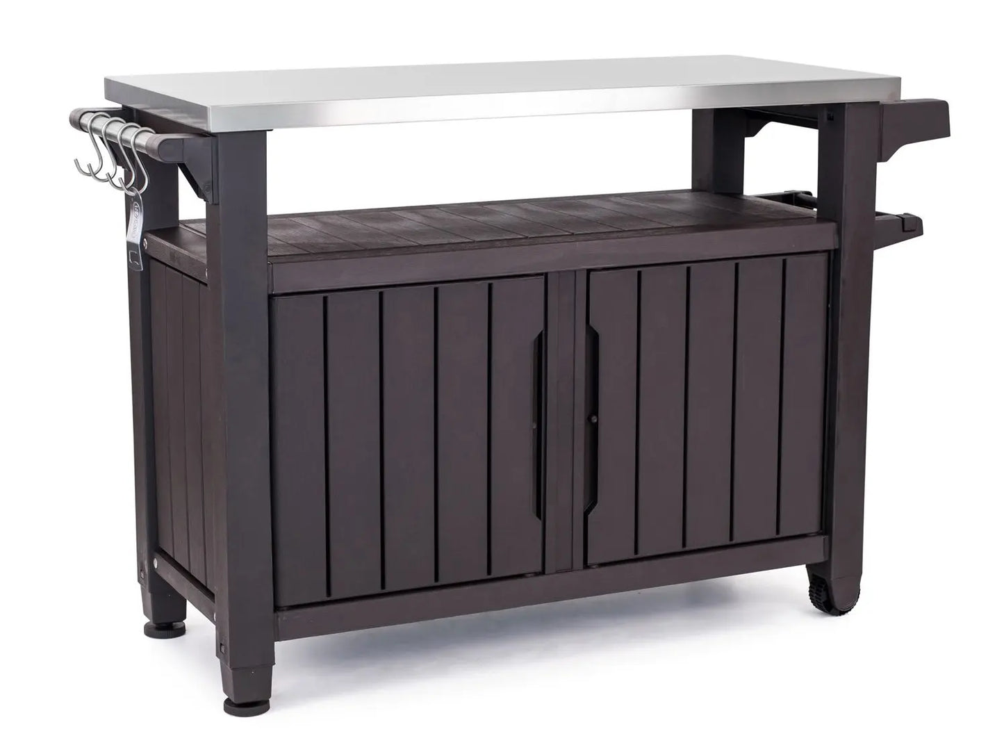 Outdoor Rolling Prep Table Cart With Storage And Wheels