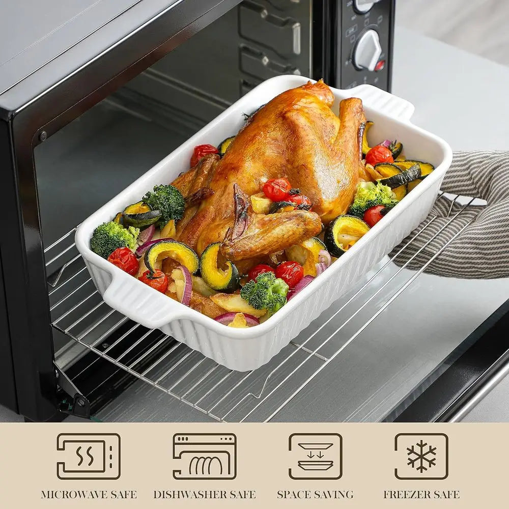 YTYIN Bakeware Porcelain Casserole Dishes With Handles
