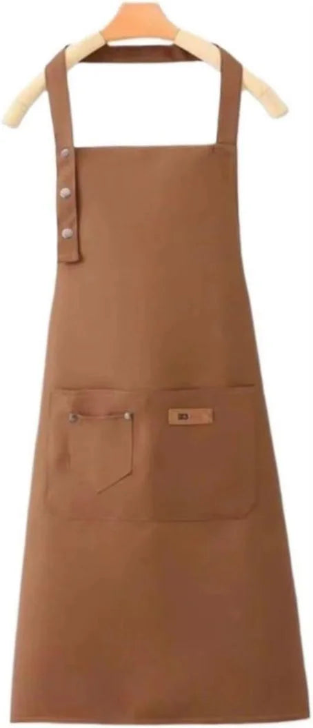 Unisex Work Bib Apron With Adjustable Neck Strap And Pockets