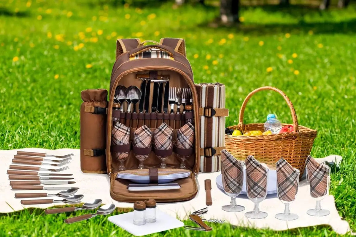 YTYIN Picnic Backpack For 4 With Cooler Compartment