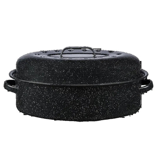Covered Oval Roaster With 15 Pound Capacity For Even Browning